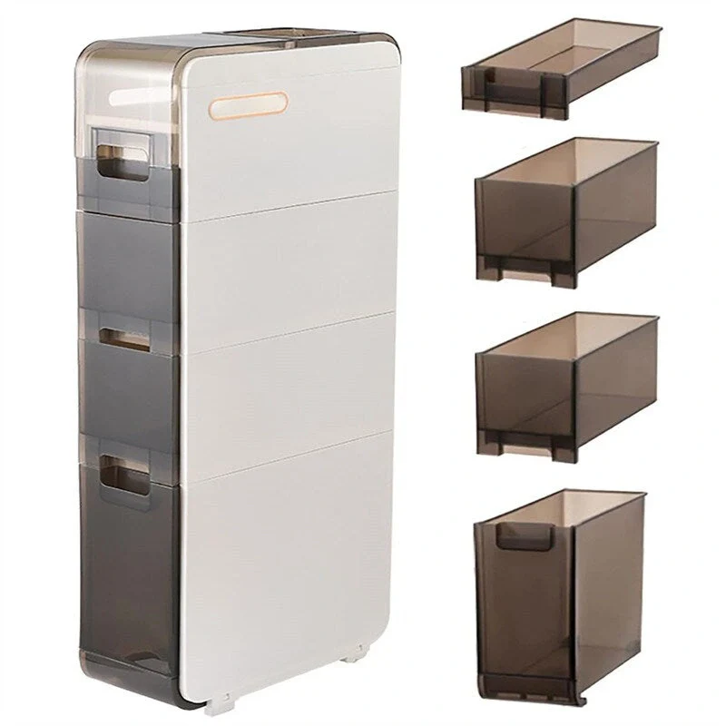 Bathroom Floor Cabinet 4-Tiers Free Standing Toilet Paper Holder - 16.14D x 6.9W x 37.91H