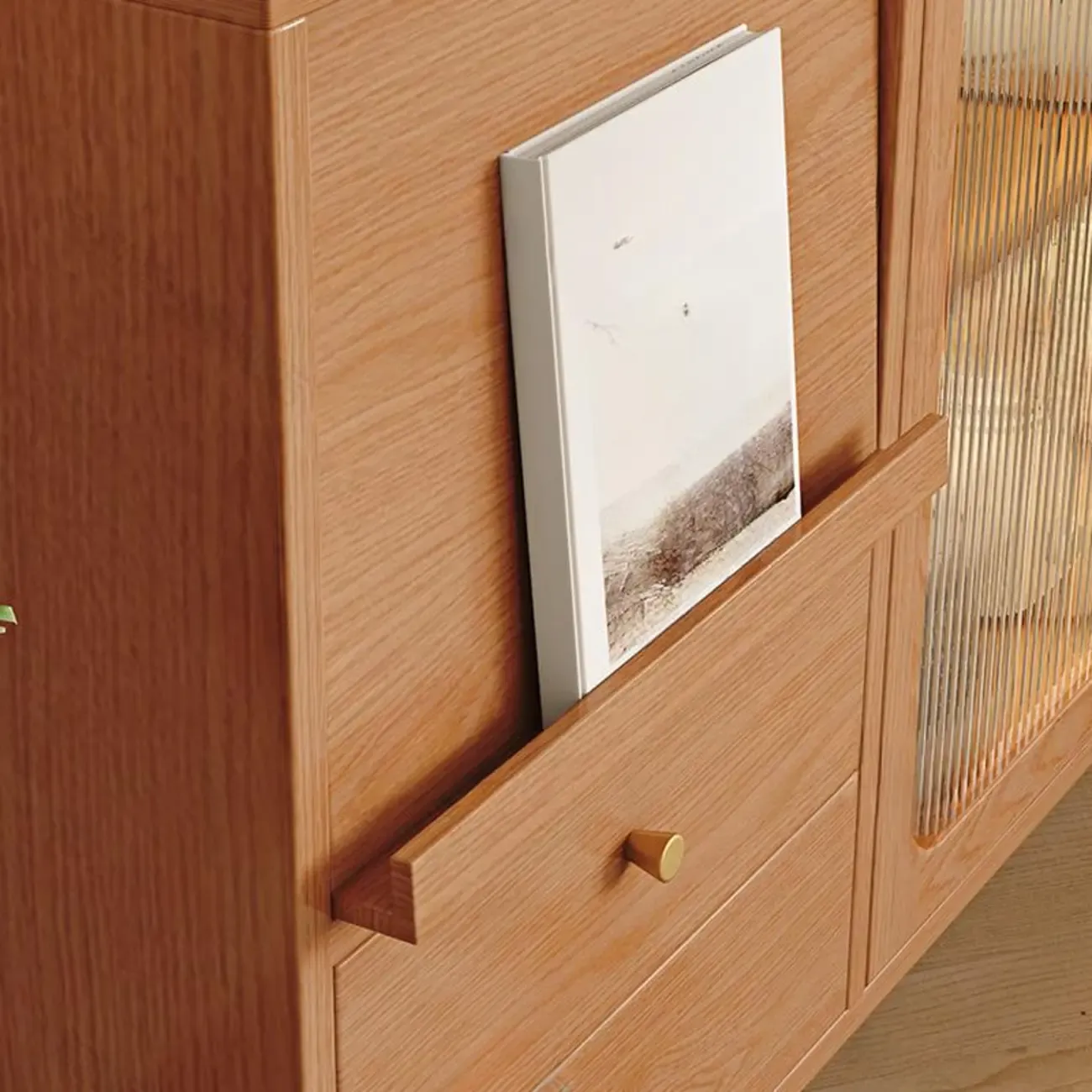 Natural Finish Rubberwood Sideboard with Drawers