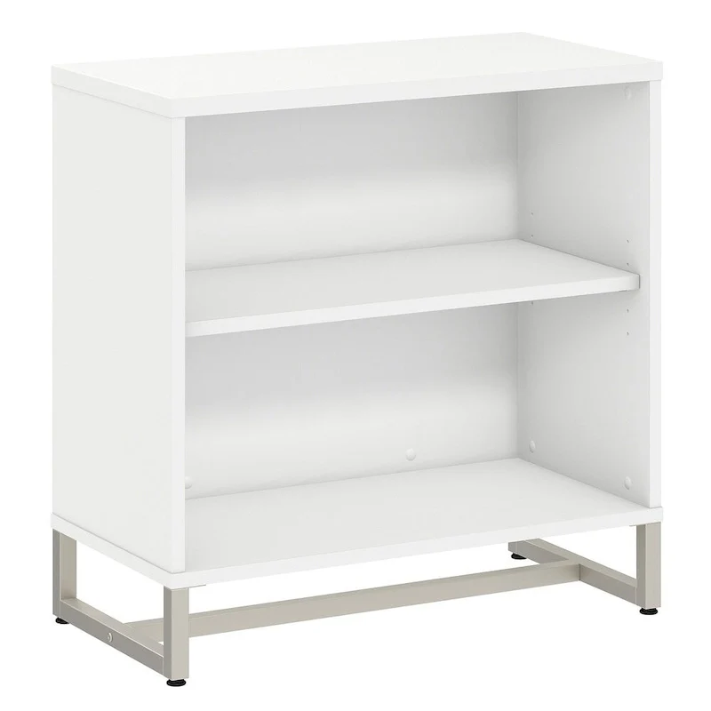 2-Shelf Bookcase Cabinet with Metal Base - Multiple Colors Available