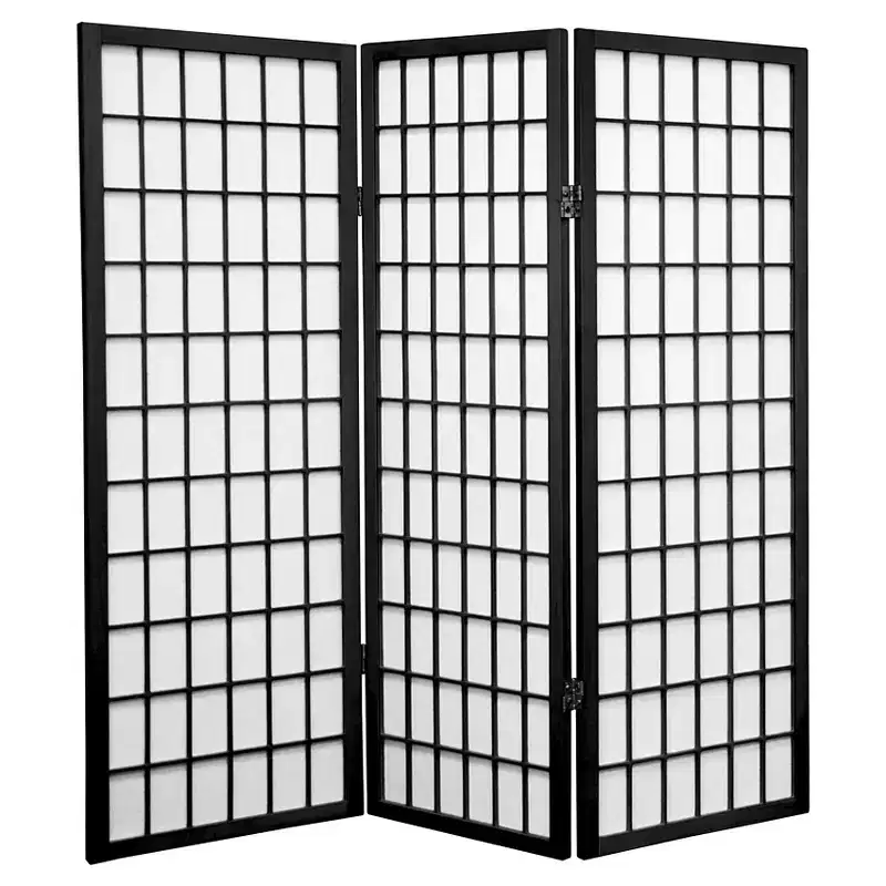 4 ft. Tall Window Pane Shoji Screen 3 Panels - Oriental Furniture