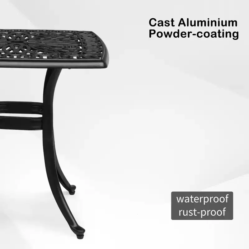 Karl Home | 21.3-Inch Square Cast Aluminum Garden Side Table