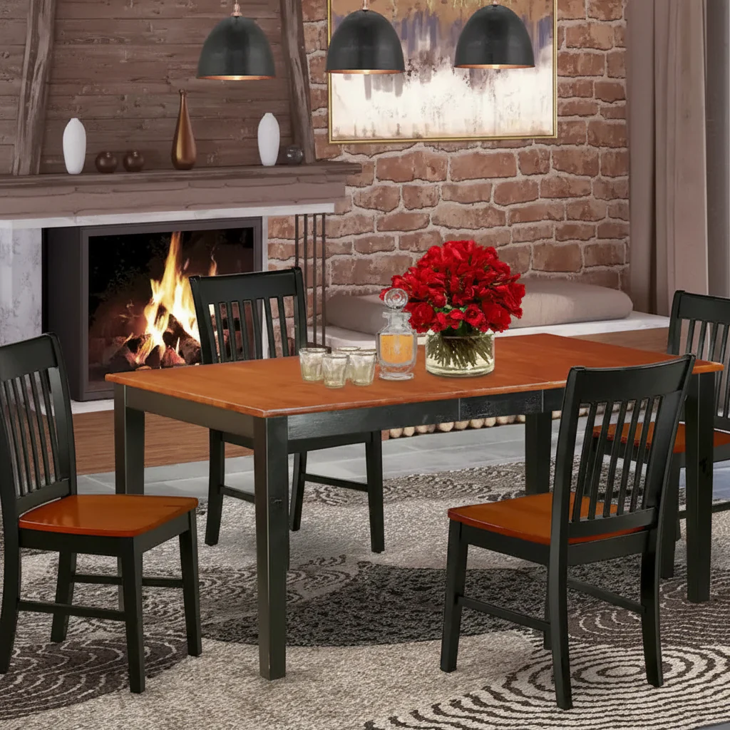 Rectangle Dining Table with Butterfly Leaf