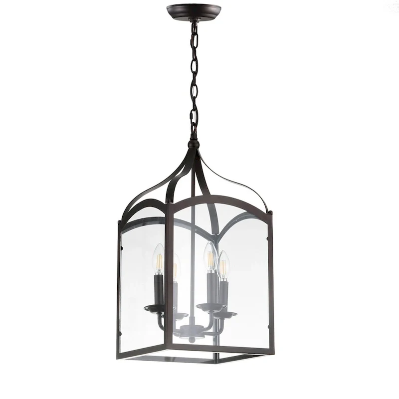 Ruth 11  4-light Lantern Metal/Glass LED Pendant by JONATHAN Y
