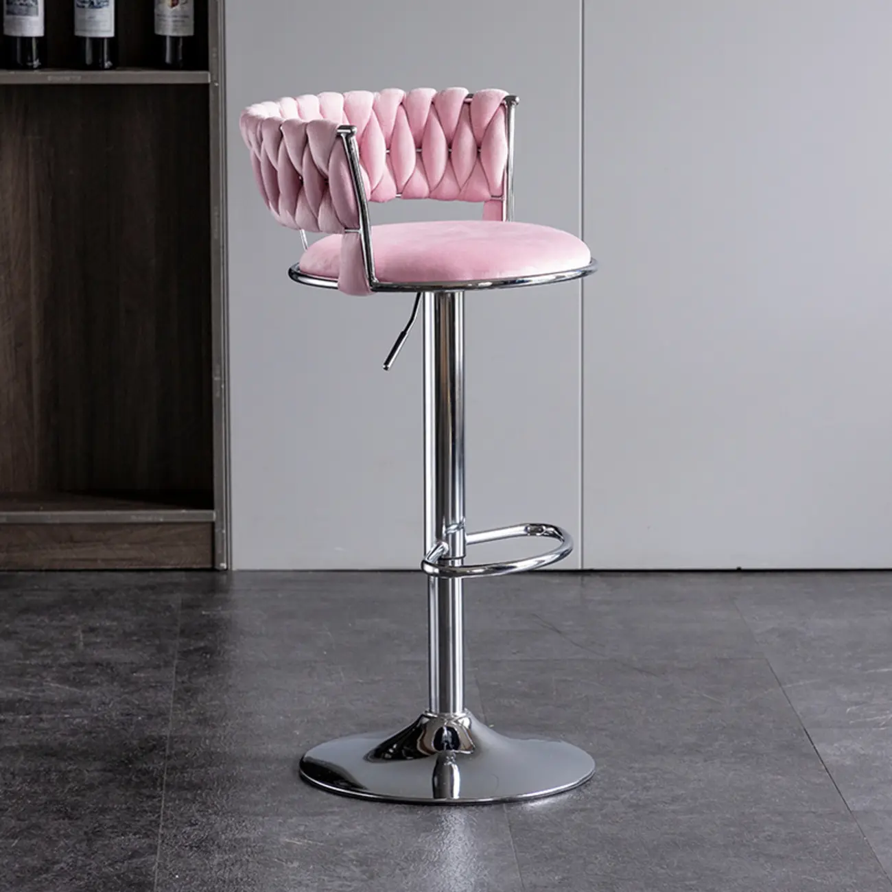 Modern Velvet Swivel Adjustable Bar Stools