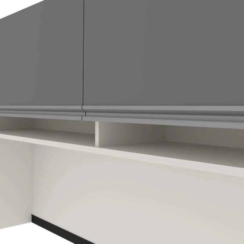 Bestar Connexion 72W L-Shaped Desk with Hutch and Pedestal