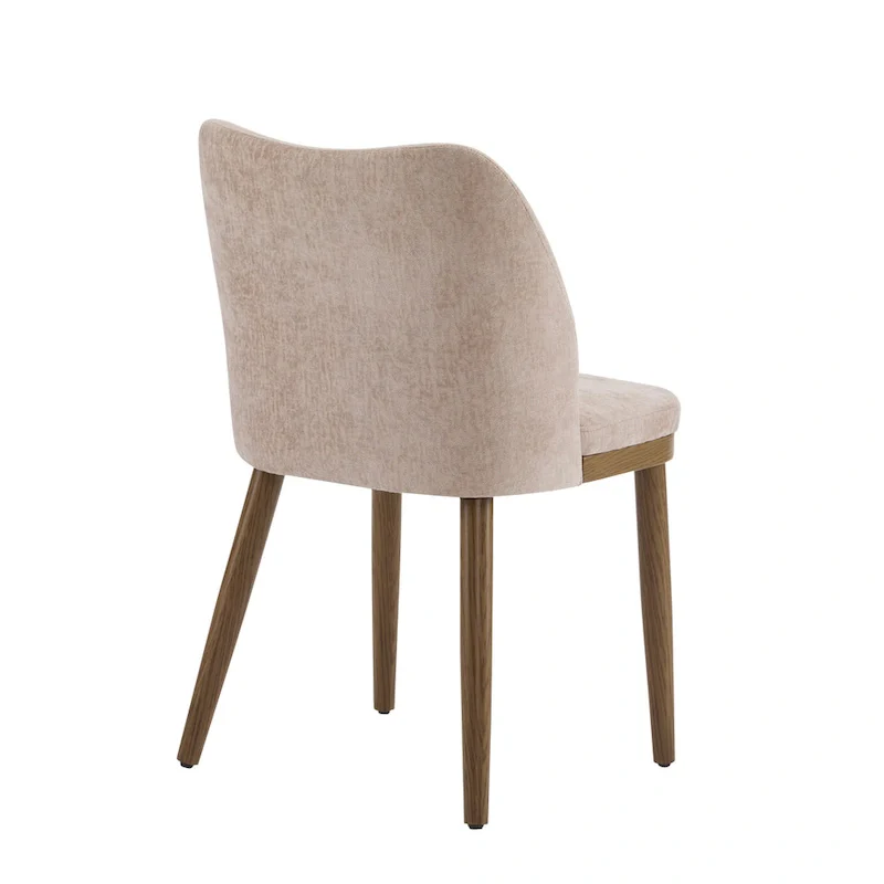Gray Fabric Upholstered Dining Chair with Wood Frame