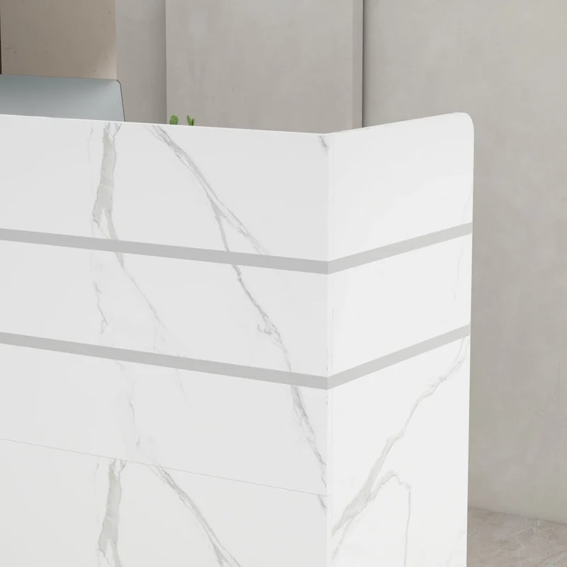 Kerrogee 47.2L Reception Counter Desk with Lockable Drawers Table