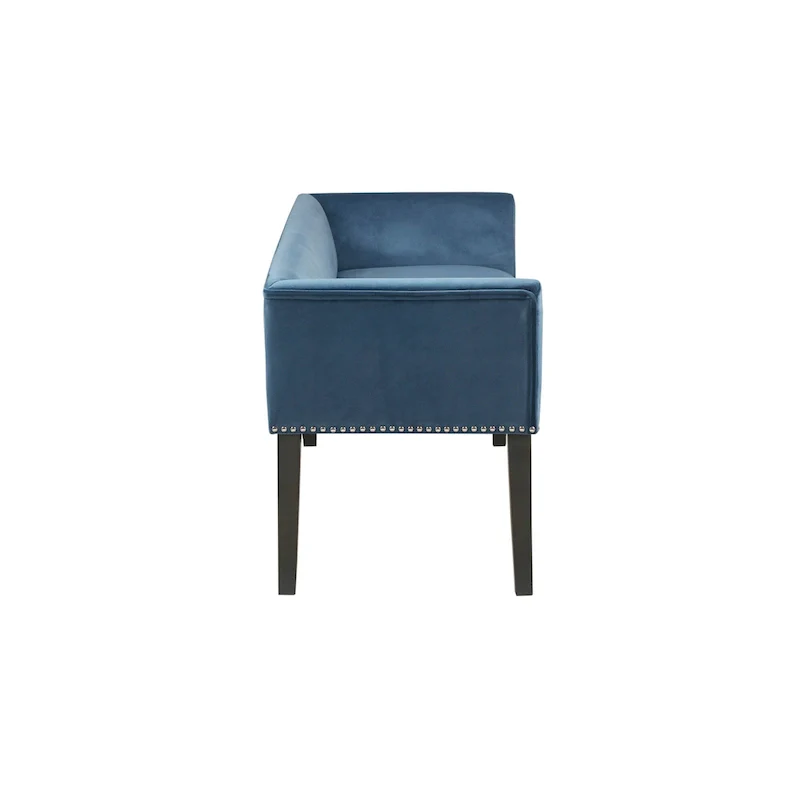 49.5 Upholstered Bench with Back & Wood Legs