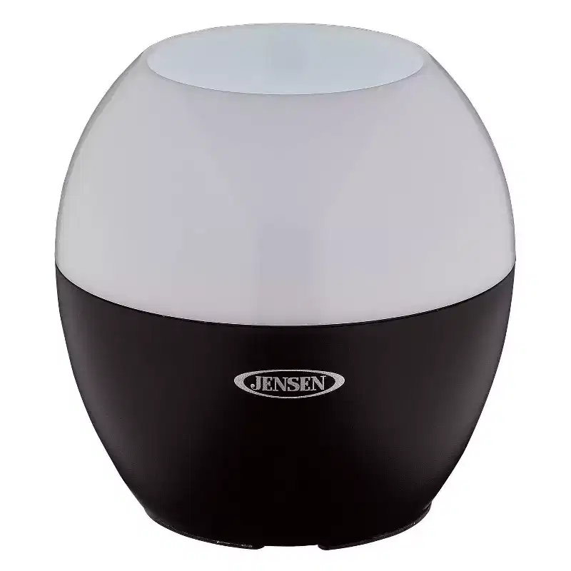 Jensen Wireless Speaker with Color Changing LED Lamp - Black: Bluetooth Portable Audio