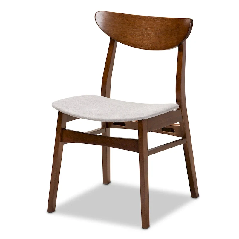Solid Wood Dining with Half-Round Legs, 4 Chairs & Bench – Natural / Grey, Seats 6
