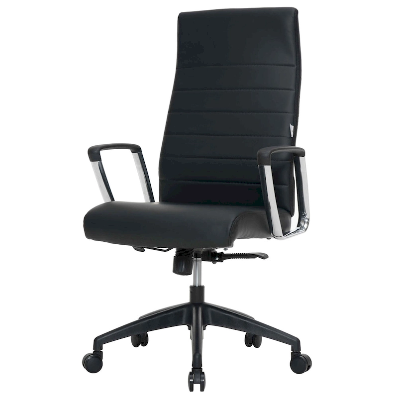 LeisureMod Hilton Modern High Back Leather Conference Office Chair