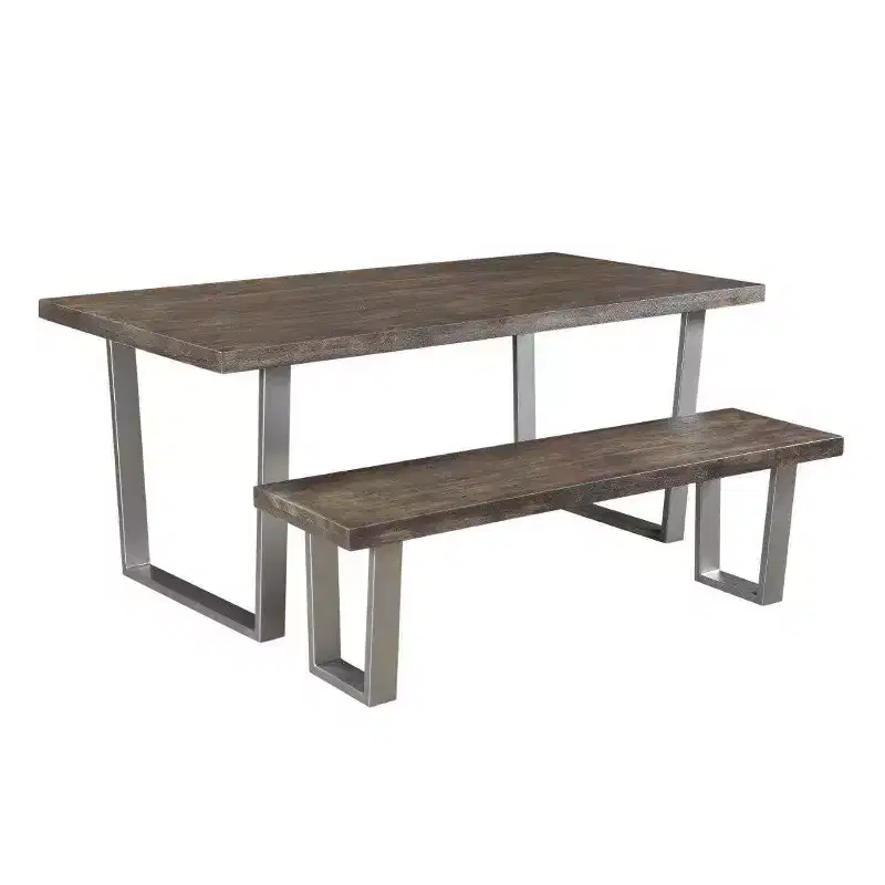 71" Lark Mango Wood Dining Table Brown - Timbergirl: Pedestal Base, Seats 6, Non-Extension Rectangle