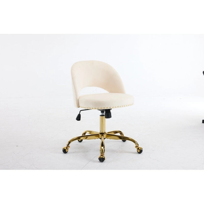 Office Chair Velvet Desk Chair Swivel Armchair Cute Modern Fabric Home Office Desk Chairs with Wheels
