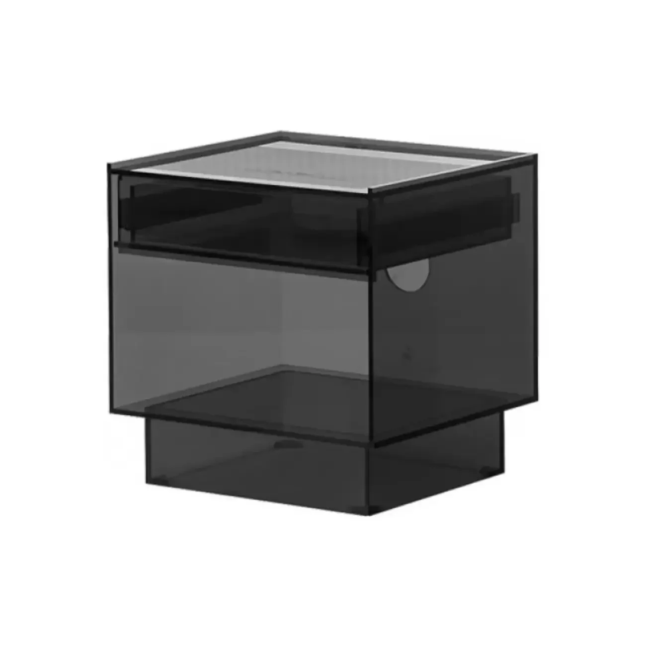 Modern Small Acrylic Nightstand with Drawer