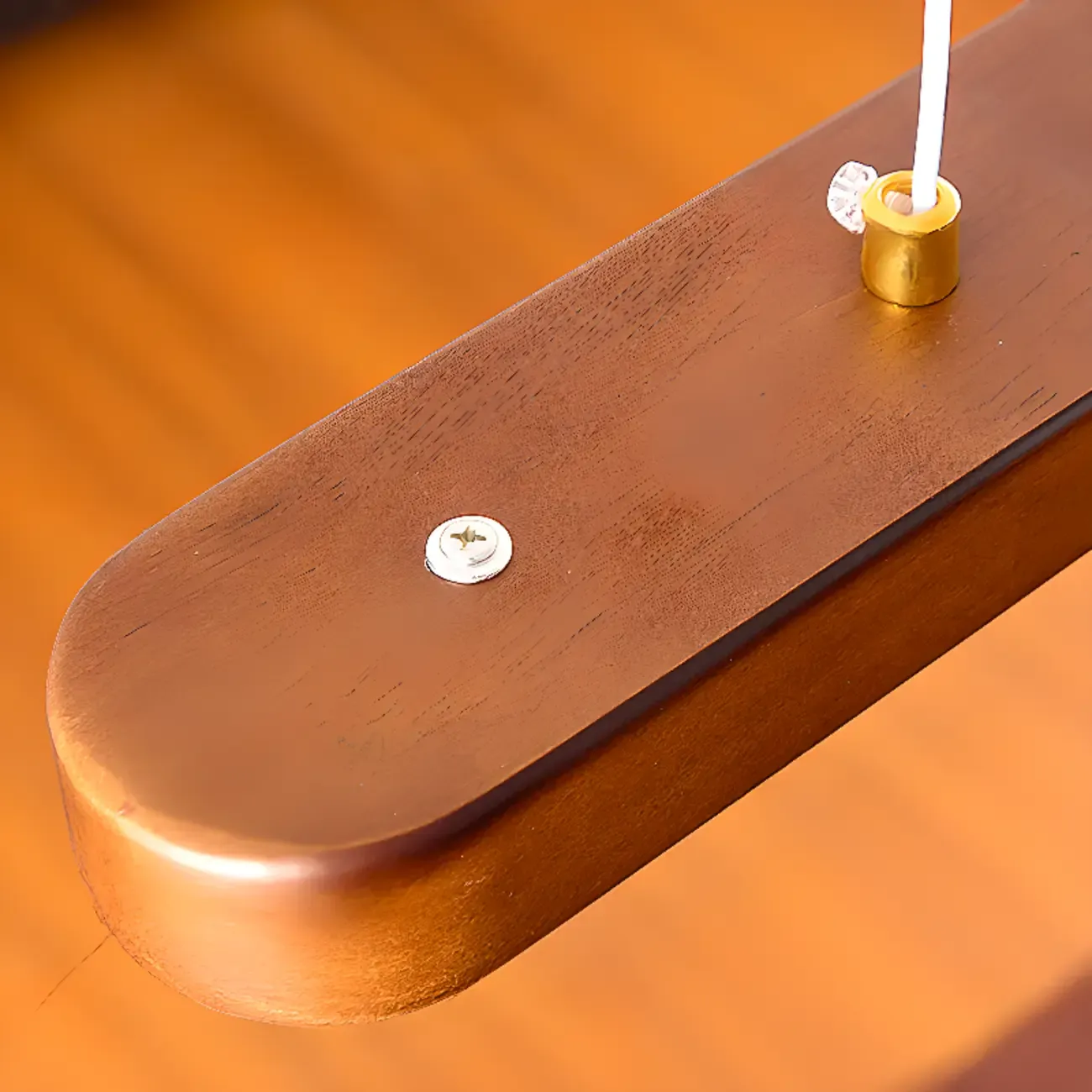 Modern Brown Linear Island Pendant Light with Thread Mount