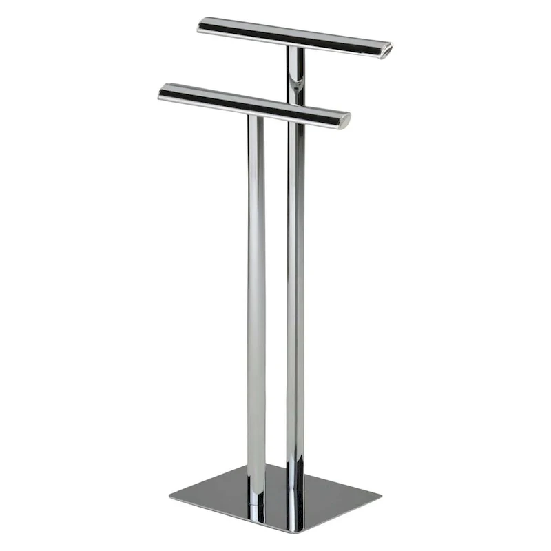 Metal Modern Free-Standing Towel Rack Stand, Chrome