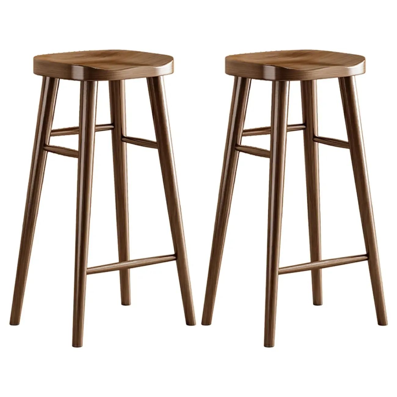 Modern Pine Wood Bar Set with Upholstered Chairs