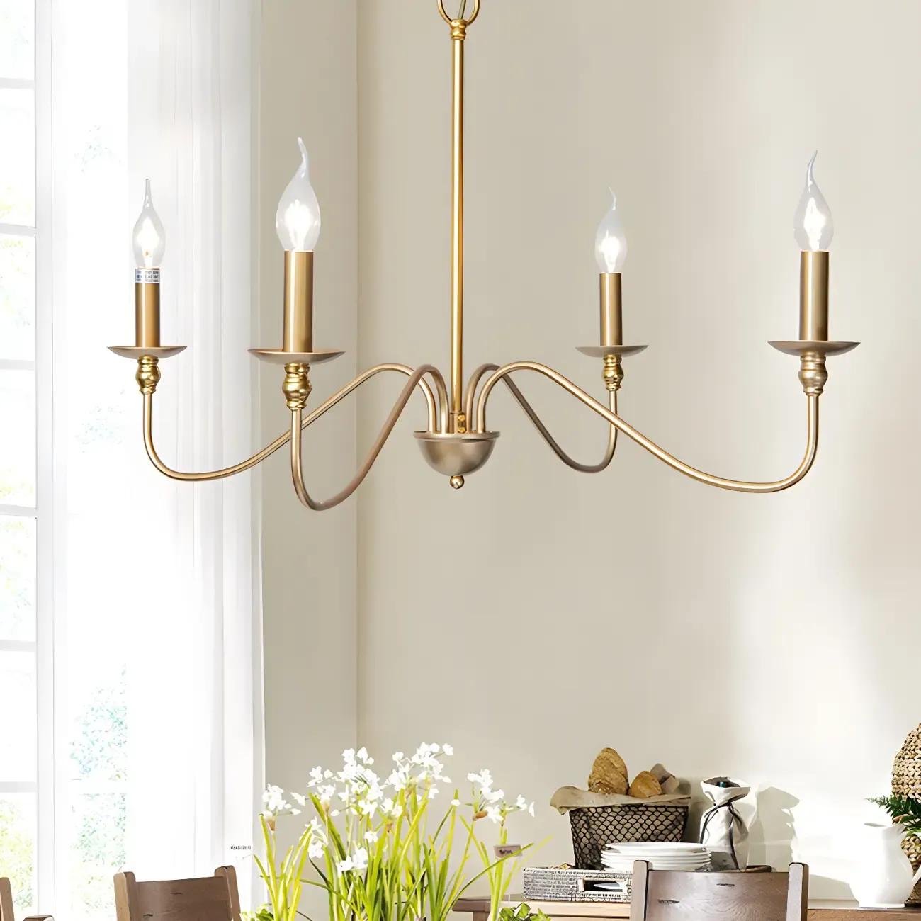 Vintage Gold Classic Metal Candelabra Chandelier