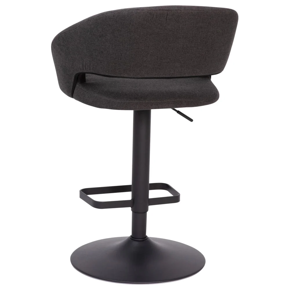 Modern Upholstered Adjustable-Height Barstool with Rounded Back