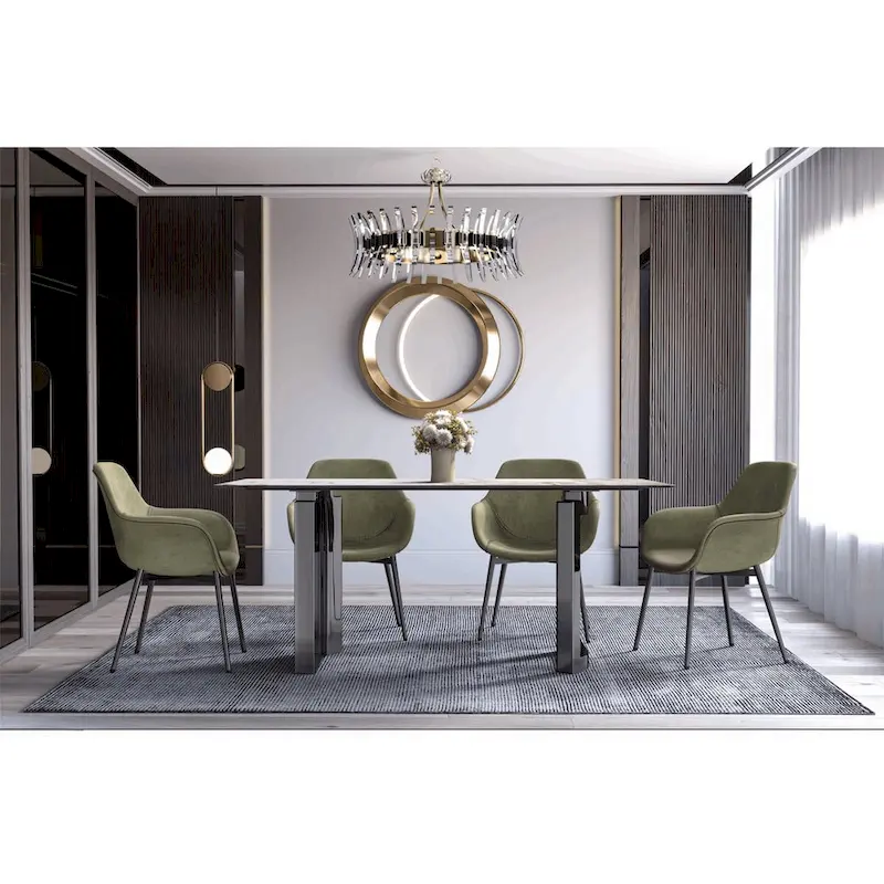 Astra Series Dining Table with Sintered Stone/Glass Top