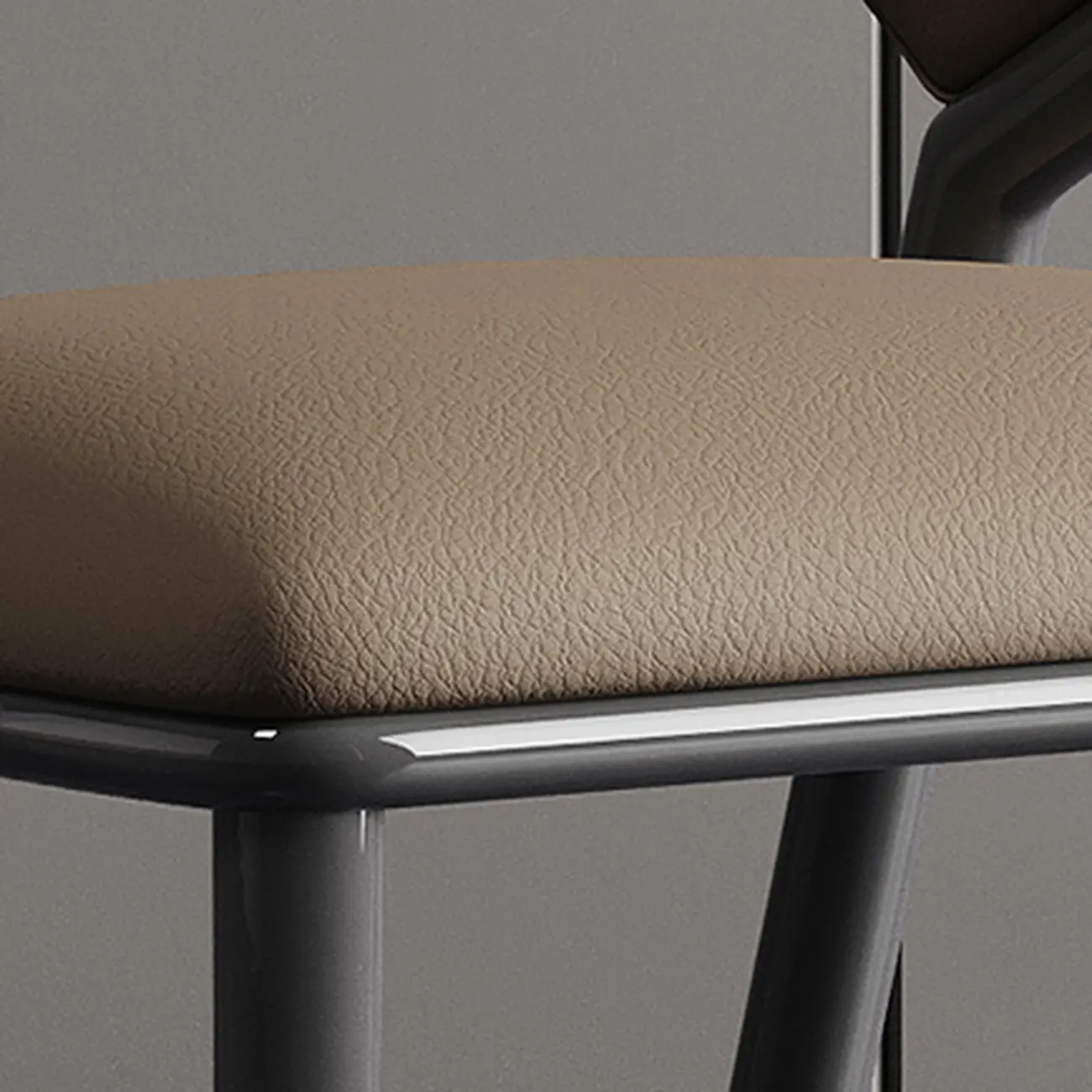 Modern Faux Leather Curved Back Armless Dining Chair