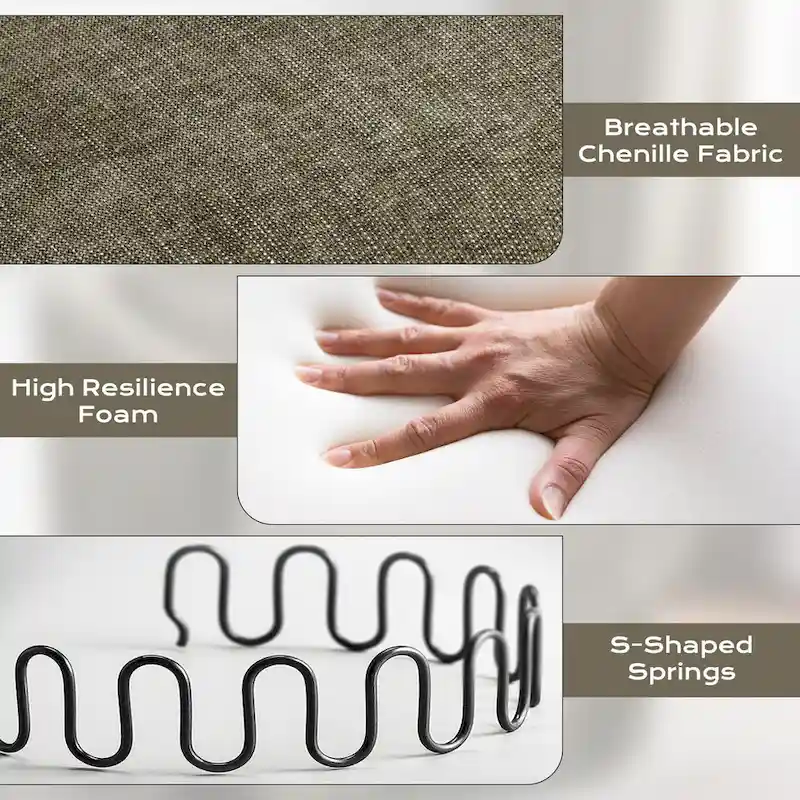 Ouyessir Upholstered Swivel Barrel Chair 360 Degree Accent Chair Fabric Armchair