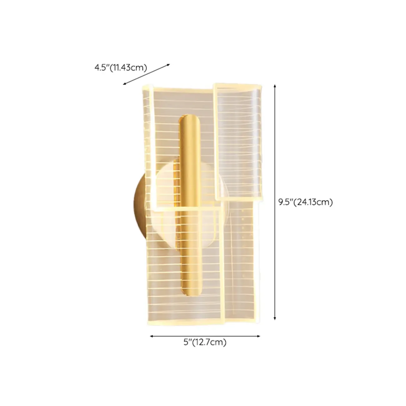 Modern Clear Acrylic Gold Ambient Wall Sconce