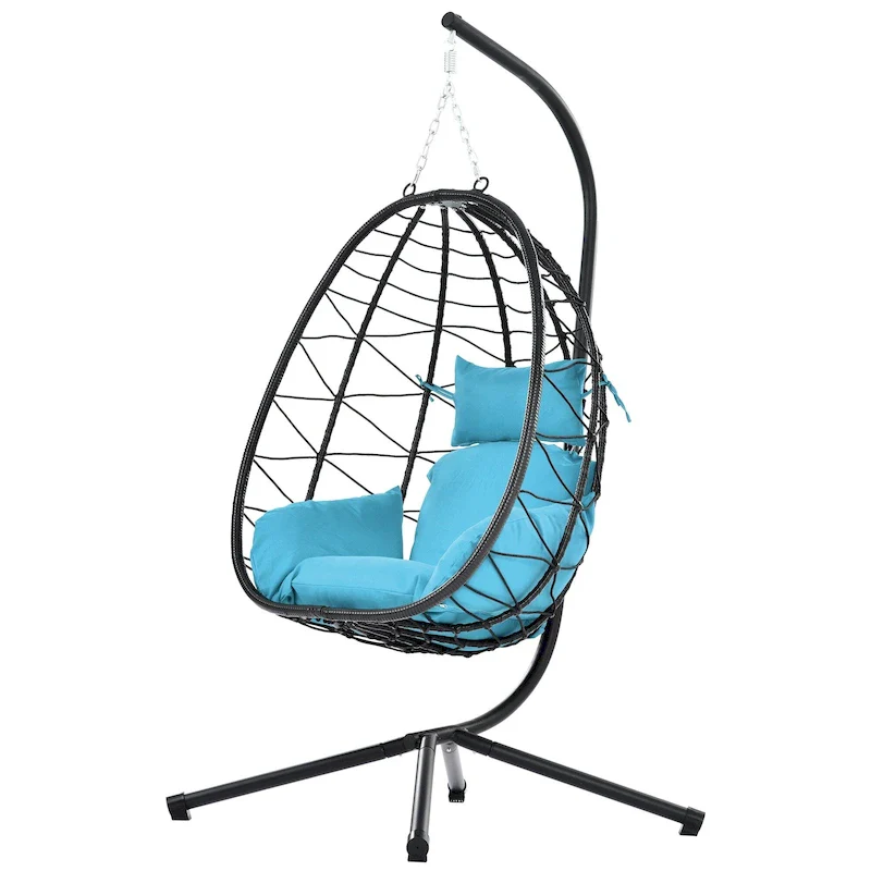 Indoor Outdoor Swing Chair with Stand for Bedroom Living Room Balcony