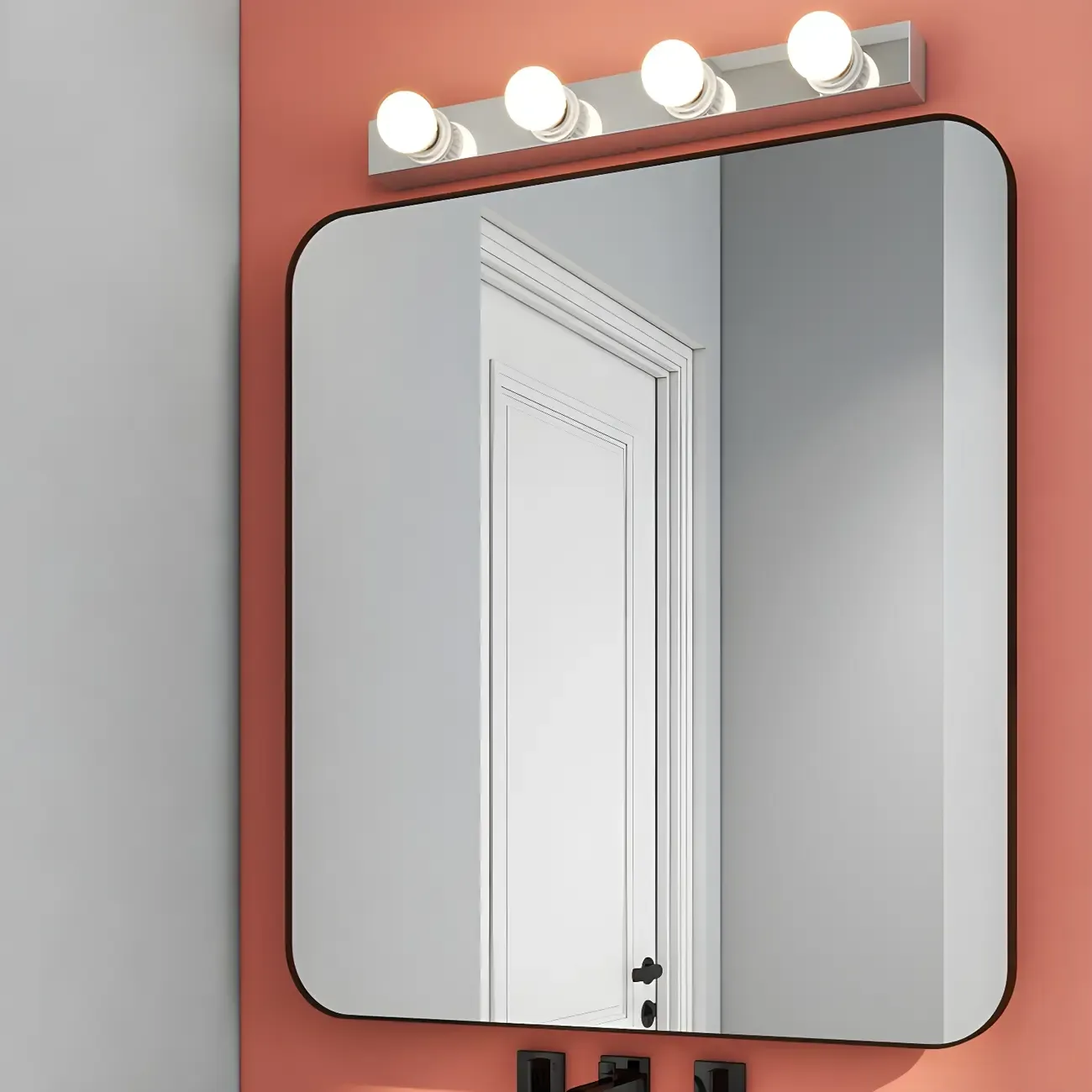 Modern Chrome Globe Bulb Bathroom Vanity Light