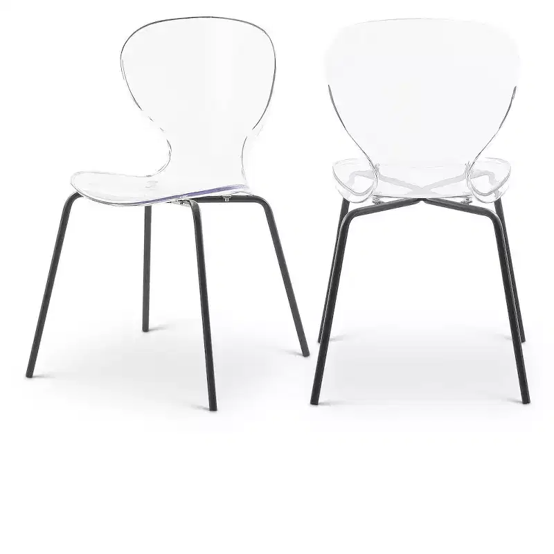 Meridian Furniture,Clarion Matte Black Dining Chair, Set of 2