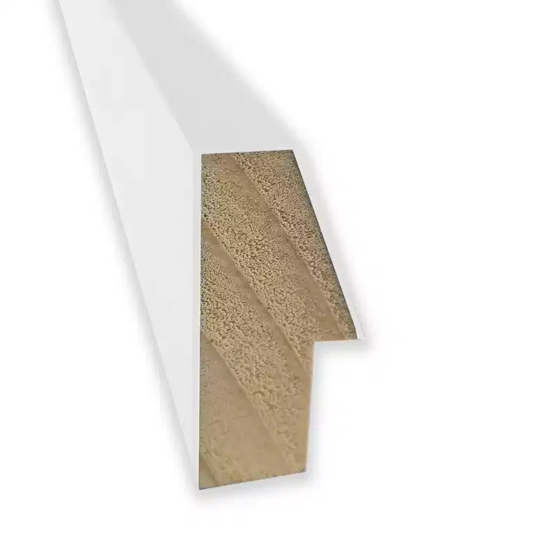39" x 28" Non-Beveled Lucie Wood Bathroom Wall Mirror White - Amanti Art: Modern Rectangular Vanity Mirror with Wood Frame