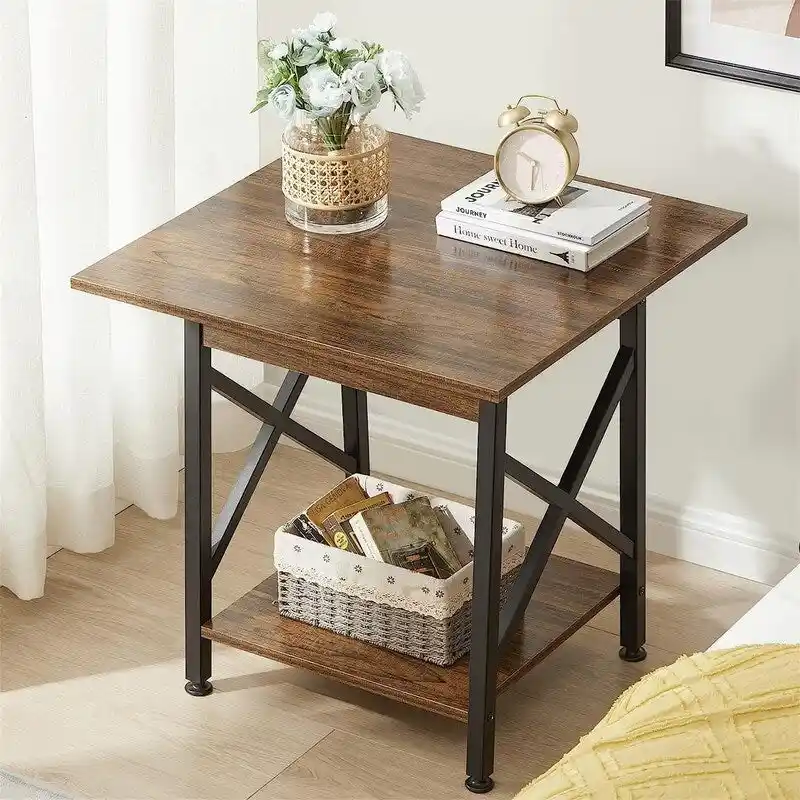 End Table 24 inch Industrial Design Large Side Table - 23.62D x 23.62W x 23.43H