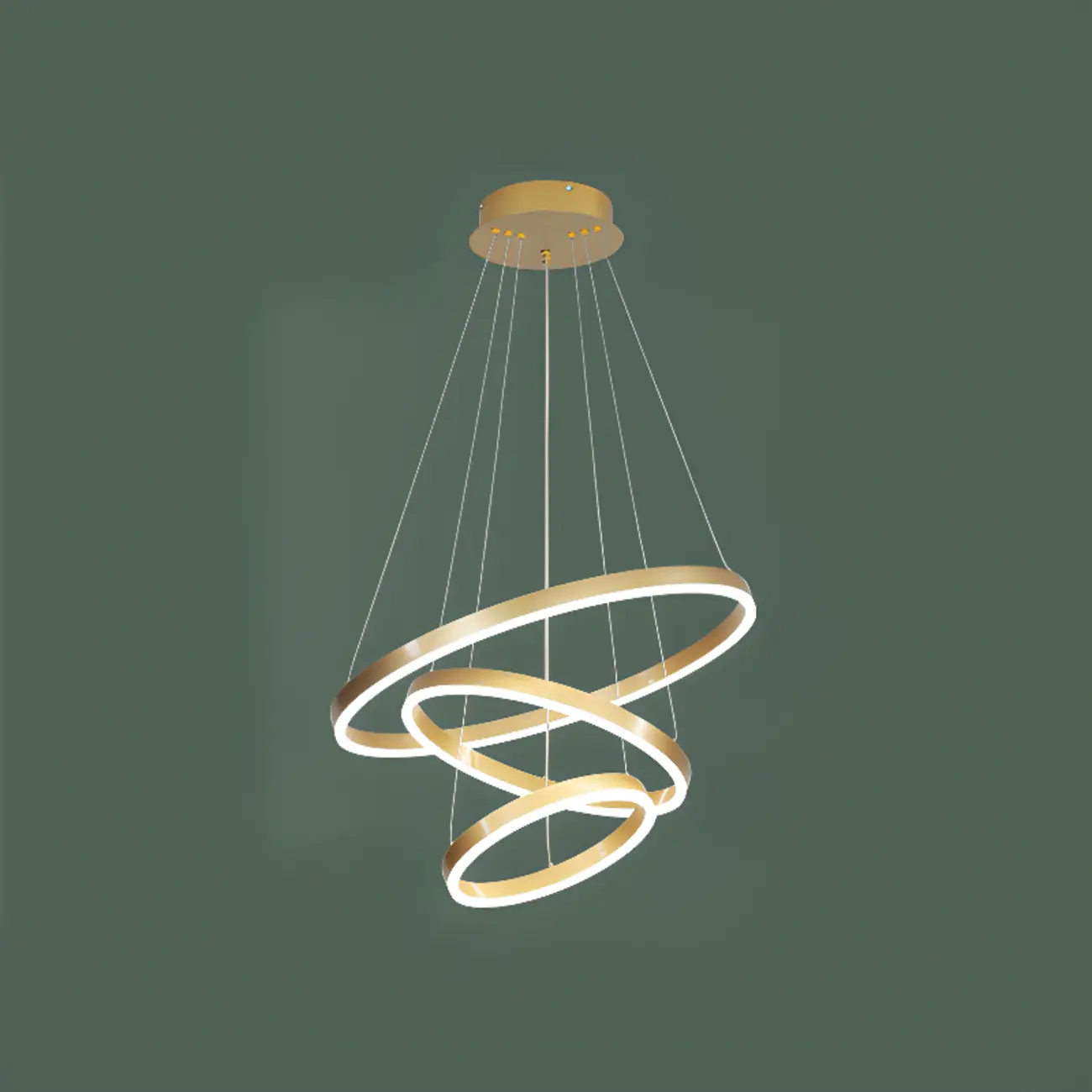 Circle Modern Tiered Remote LED Ring Chandelier for Stairway