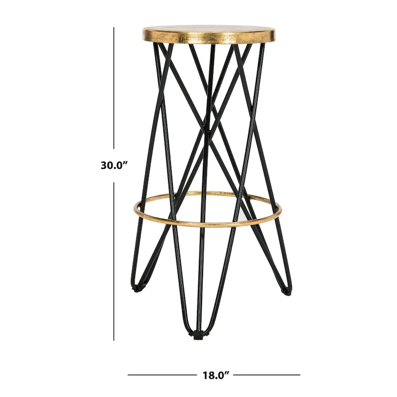 SAFAVIEH Elissa 30 Inch Gold Leaf Bar Stool - 18 x 18 x 30 - 18Wx18Dx30H