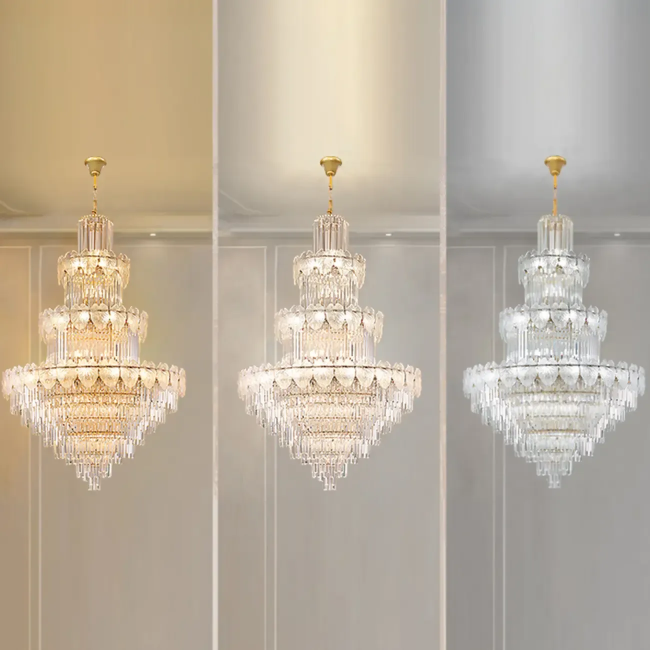 Luxury Crystal Round Chandelier with Elegant Tiered Design