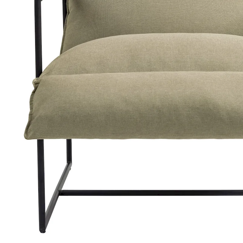 Fabric Accent Chair Metal Framed Sling Armchair Set of 2