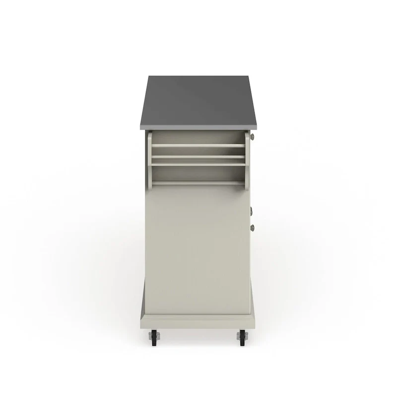 Crosley White Finish Stainless Steel Top Kitchen Cart and Island - 18d x 51.5w x 36h