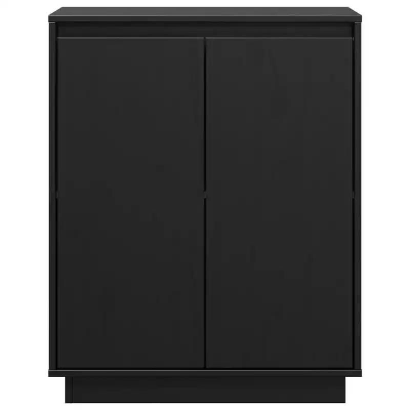 vidaXL Sideboard Black Solid Pine Wood Medium Sideboard Rectangular