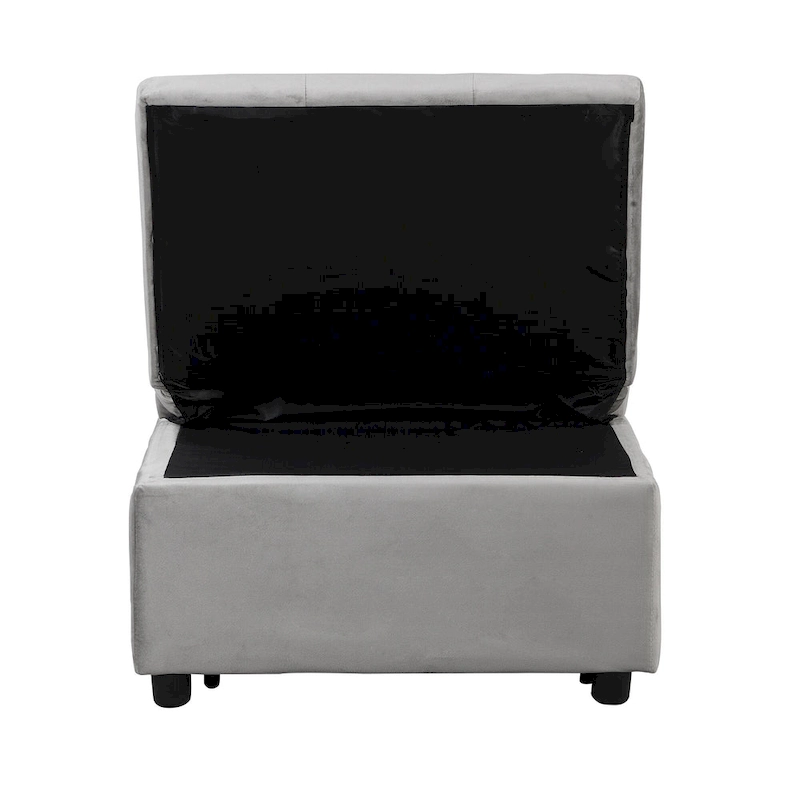 Folding Ottoman Sofa Bed-Gray