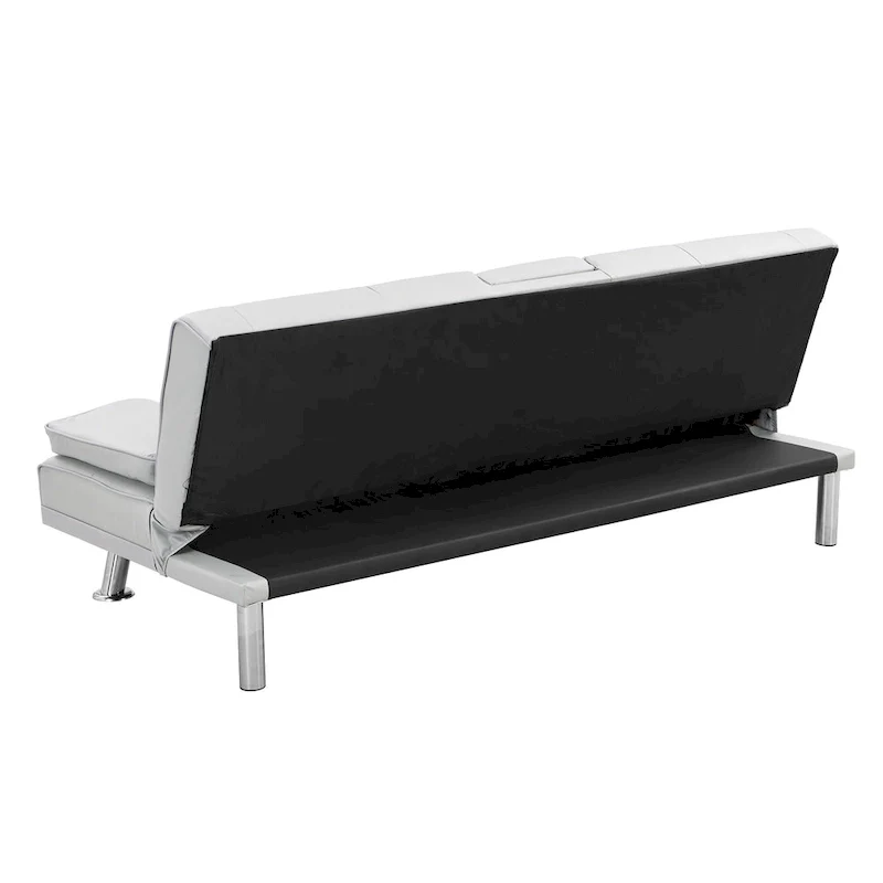 66.1  PVC Loveseat Sofa Bed with Wood Frame and Stainless Legs