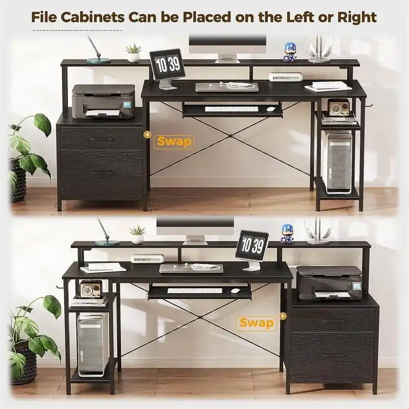Computer Desk 65 with File Drawer