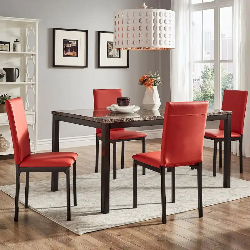 Darcy Faux Marble Top Metal 5-Piece Dining Set by iNSPIRE Q Bold