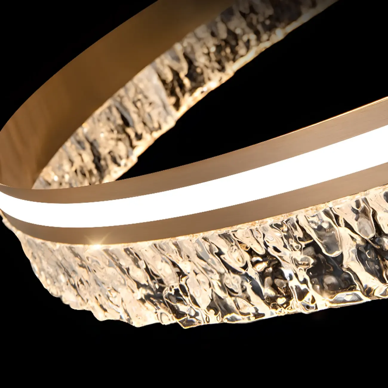 Modern LED Gold Circular Metal Chandelier