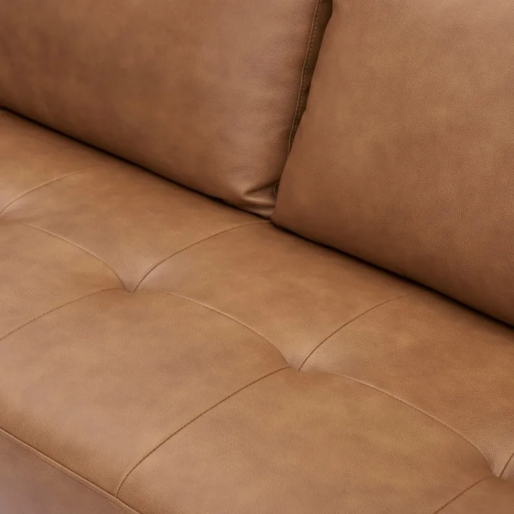 Genuine Mid-Century Leather Sofa