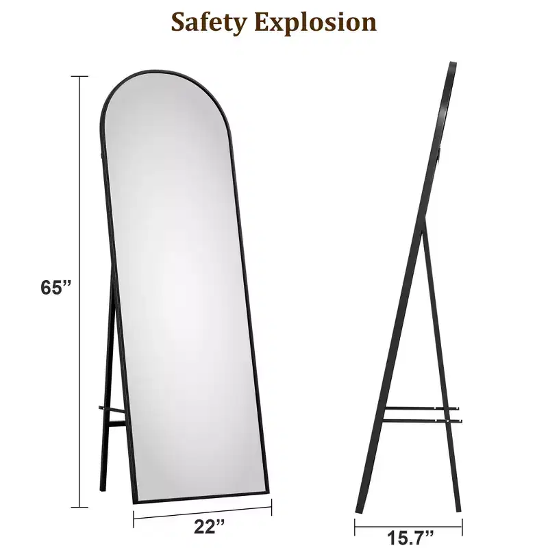 Arched Full-Length Mirror, Floor-Standing Full-Length Mirror, Free-Standing Reclining Mirror with Stand, Wall-mounted Mirror, Large Dressing Mirror