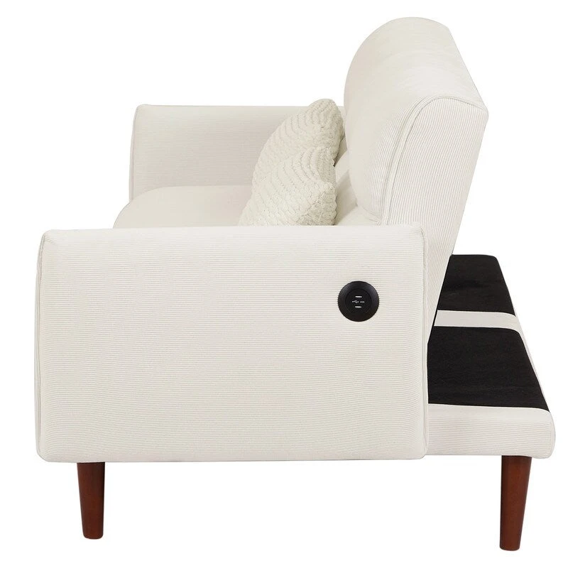 GEITIN Convertible Futon Sofa Bed with 2 Pillows