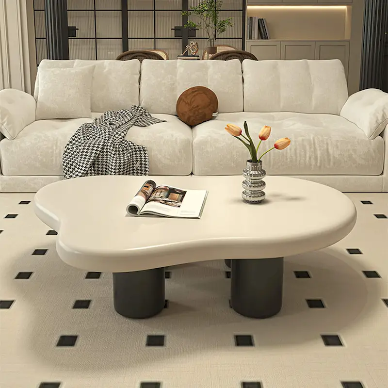 48.43 Modern Cloud Shaped Coffee Table for livingroom, 4 Legged Coffee Table - 48.4