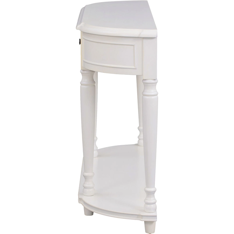 Retro Circular Curved Design Console Table with Open Style Shelf