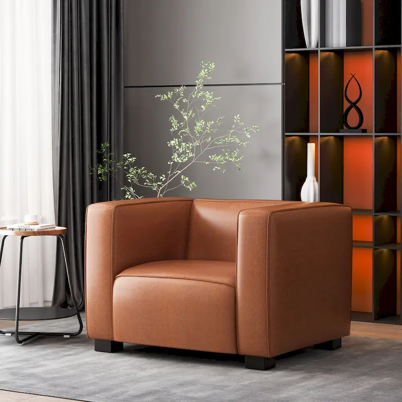 Artificial leather club chair
