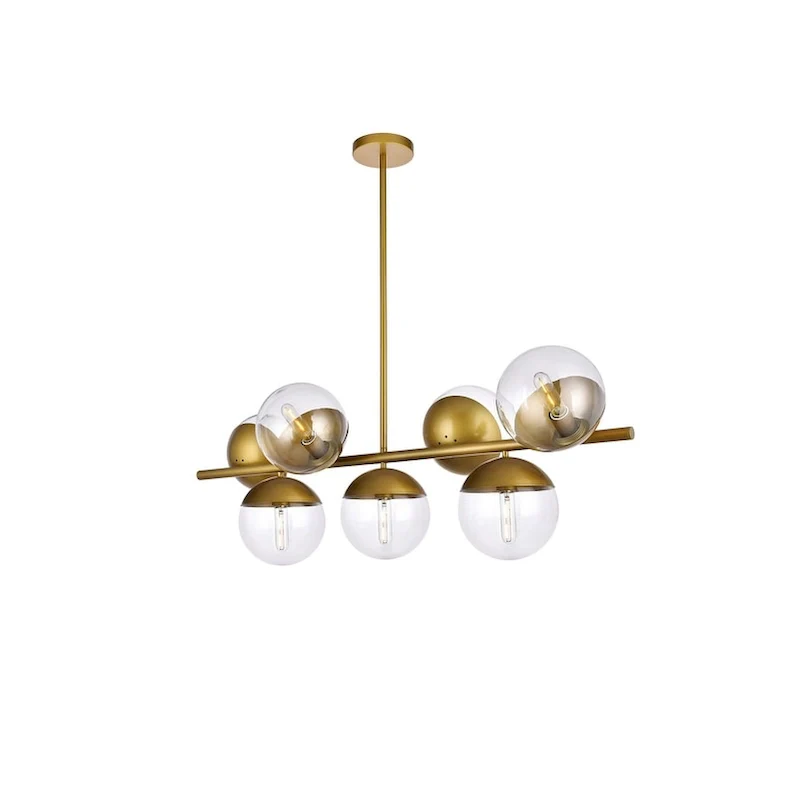 7-Light 43 inch Pendant with Clear Glass